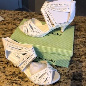 Brand new adorababy white diamond heels
